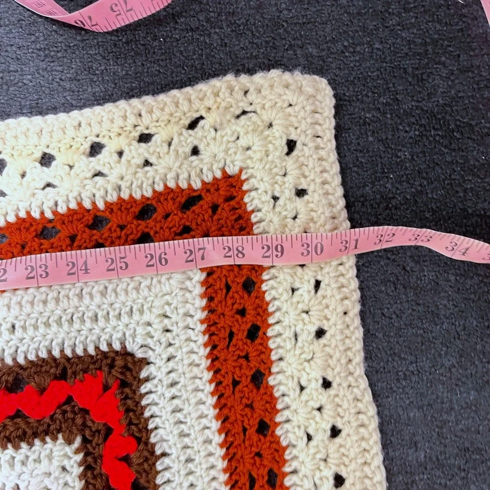 Crochet Afghan‎ Blanket Throw Colorful Handmade Granny Square Style 41